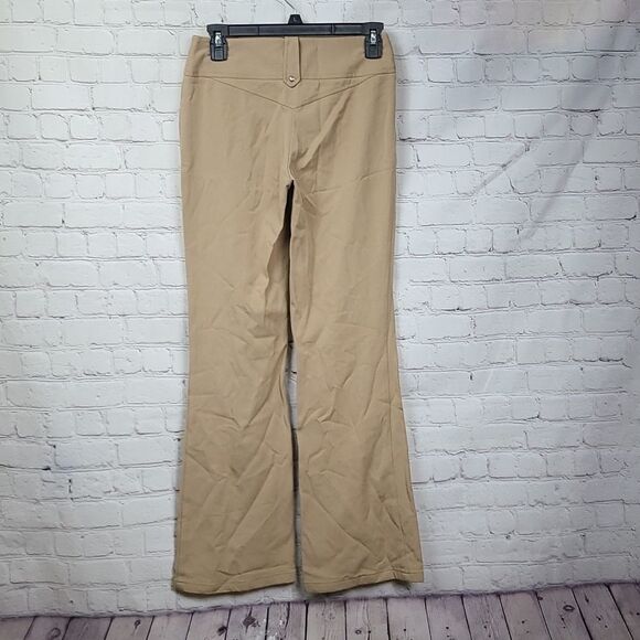 BCBG Maxazria Bootcut Tan Mid-rise Trouser Stretch Pant Work Uniform Vintage 90s - Picture 8 of 10